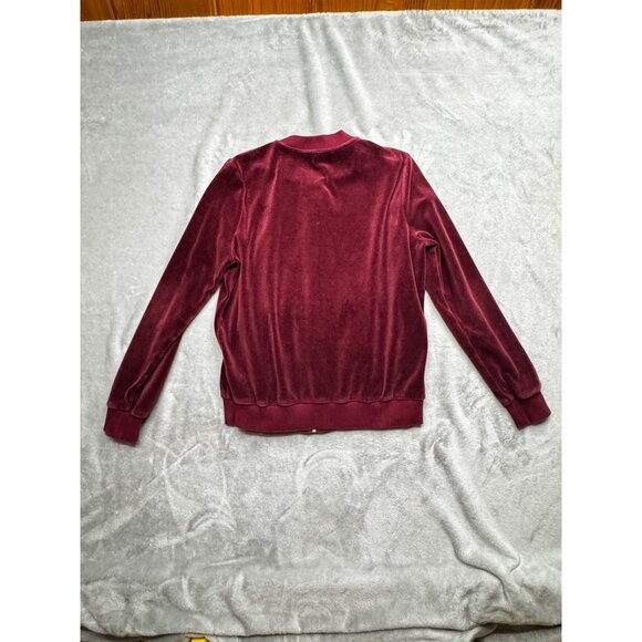 Michael Kors Womens Medium hooded Jacket Burgundy Velour Cotton Blend - Picture 13 of 16